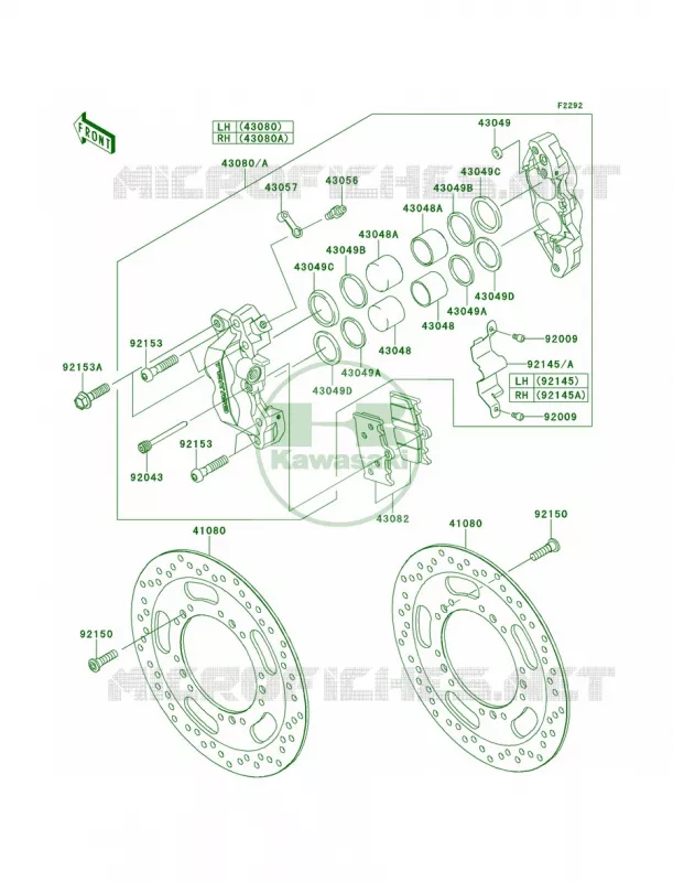 Front Brake Kawasaki MOTOS 1700 2013 Vulcan 1700 Vaquero   VN1700JDF