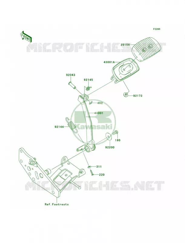 Brake PedalTorque Link Kawasaki MOTOS 1700 2013 Vulcan 1700 Vaquero  VN1700JDFA