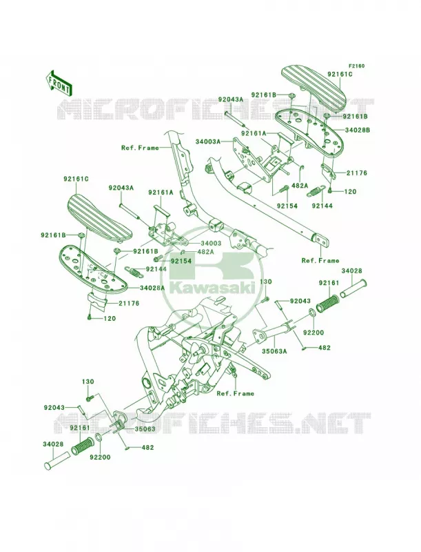 Footrests Kawasaki MOTOS 1700 2013 Vulcan 1700 Vaquero  VN1700JDFA